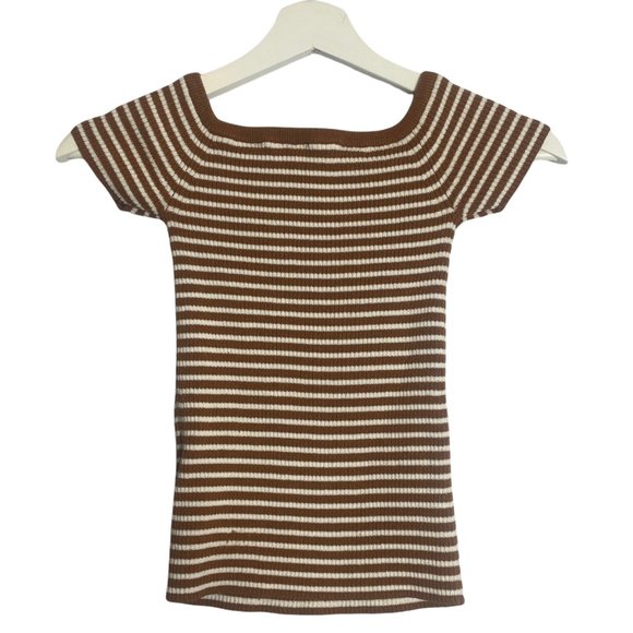 Madewell Off-the-Shoulder Sweater in Stripe Size XXS Preppy Summer - Picture 4 of 10